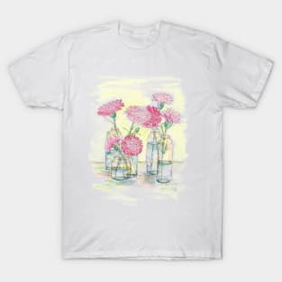 Pink Carnations, Still Life T-Shirt